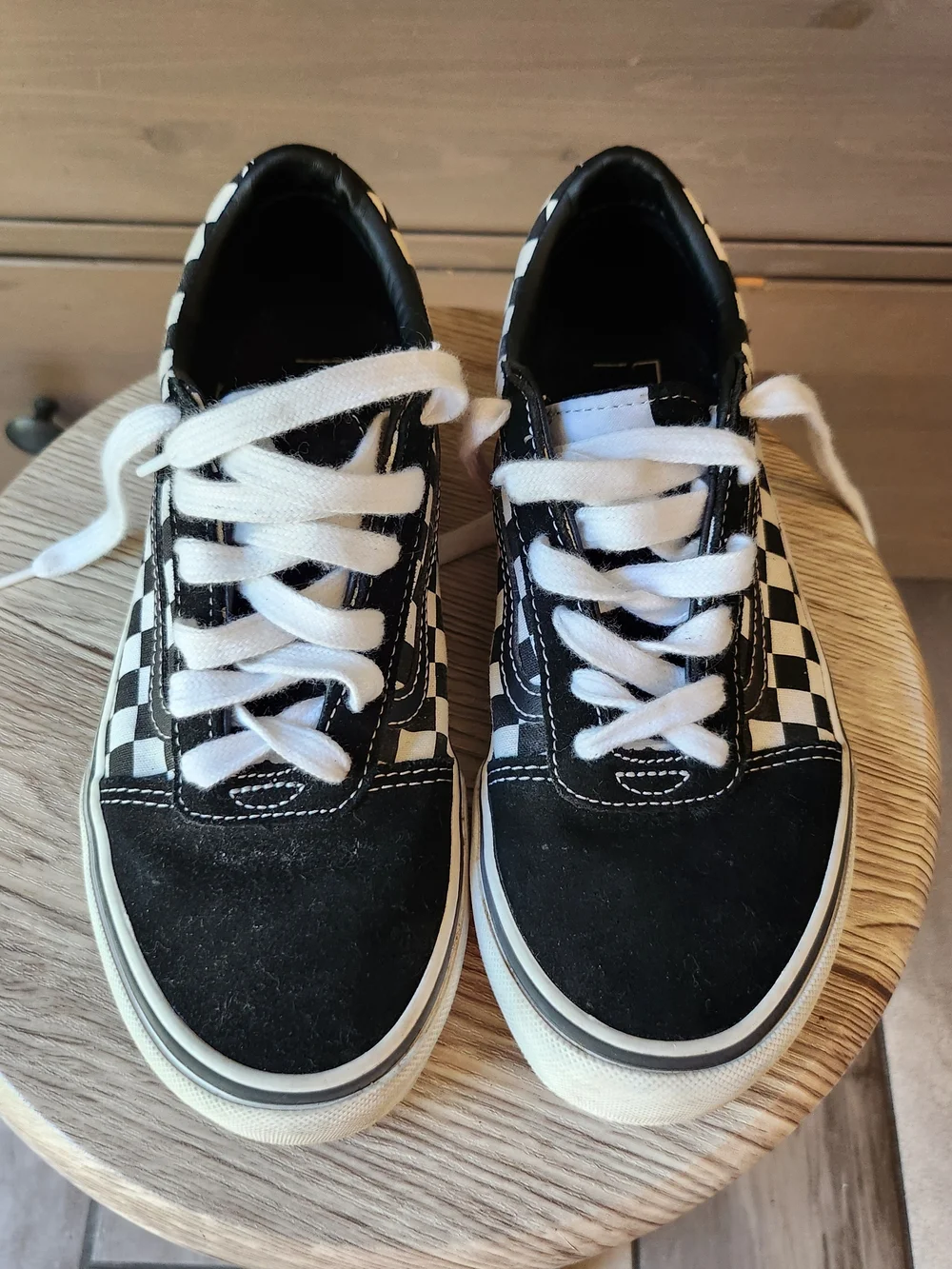 Kids Vans Old Skool Black & White Checkerboard Skate Sneakers